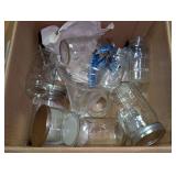 Assorted Glass Mason Jars and More