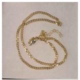 Gold Plated 925 Sterling Silver Curb Link Chain Necklace with an Adjustable Extender Tail and a Lobster Cllasp.