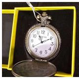 NEW - Vintage Style Invicta Quartz Pocket Watch in a Bronze-Tone Case. Has Original Tags and Box