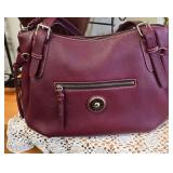 Stunning Bordeaux Pebbled Leather Shoulder Bag Marked Dooney & Bourke. Appears New. Very Soft and Supple.