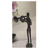 Vintage Musician Cast Iron Brutalist Trumpet Player 10.5"H