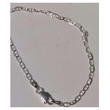 Flat Mariner Link 925 Sterling Silver Chain Bracelet With a Secure Lobster Claw Clasp.