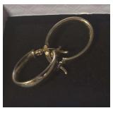 Classic Yellow Gold Plated 925 Silver Snap-Closure Hoop Earrings