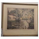 Signed Etching on Paper; "Moulin sur l