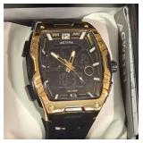 NEW - Activa x Invicta 50mm Gold Tone Analog-Digital Watch  With a Textured Black Rubber Strap.  Has Original Tags and Box