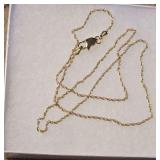 Beautiful 20" 18Kt Gold Plated 925 Italian Silver Rope Chain.