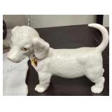 Vintage Lenox Porcelain Dachshund Dog Figurine With 24kt Accents. This Piece Belongs to the Retired Lenox Classic Puppies Collection.