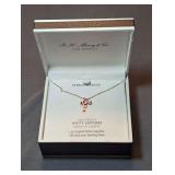 R.H. Mcy & Co. Fine Jewelry Lab Created White Sapphire Candy Cane Pendant Necklace