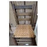 Wooden Ladder Back Chair with Woven Splint Seat