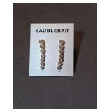 BaubleBar Heart Shaped Crystal Ear Crawler Earrings New on Card