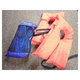 US Divers Swim Fins/Snorkel Set and Two Adult Universal Life Jackets PFDs