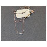 Kendra Scott Juliette Pendant Necklace in Rose Gold Tone with Baguette Crystal