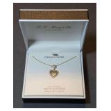 R.H. Mcy & Co. Fine Jewelry Sterling Silver Lab Created White Sapphire Heart Pendant Necklace