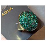 AQUA Green Pavé Statement Ring Size 7