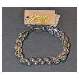 Badgley Mischka Crystal Silver Leaf Bracelet with Original Tag