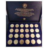1984 LOS ANGELES OLYMPIC GAMES COMMEMORATIVE TOKENS BY ARTIST N. NEIL HARRIS IN DISPLAY BOX