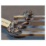 Designer Silver-Tone Tear Drop Link Stretch Bracelet