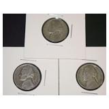 (3) 1943 WAR NICKELS