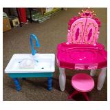 Childrens Toy Vanity and Play Sink Set