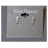 Eliot Danori Three-Stone Bezel Set Crystal Stud Earrings