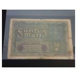 1919 GERMANY 50 REICHSMARK NOTE