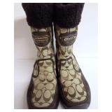 Coach Sonja Signature C Brown Snow Boots Size 7B