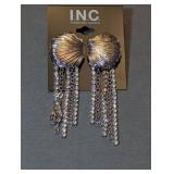 Designer International Concepts Rhinestone Shell Chain Linear Drop Earrings