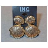 Designer International Concepts Gold-Tone Double Shell Drop Earrings