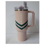 Stanley Quencher H2.0 FlowState 40oz Tumbler Pink with Green Chevrons