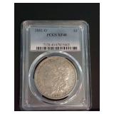 1881-O MORGAN SILVER DOLLAR, PCGS XF40
