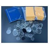 Coin Collecting Supplies Lot Including Holders, Envelopes, and Whitman Folders