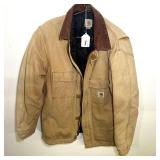 Carhartt jacket, size M tall, does have some fraying on the sleeve ends, and a small tear in the back. Please inspect this item to make sure it fits your needs. See pictures for details.