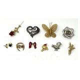 Assorted Brooches and Lapel Pins Lot of 10