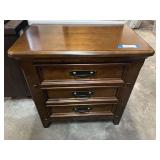 Liberty furniture three drawer night side table, see pictures for details.