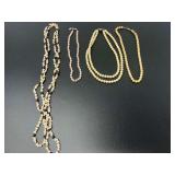 Lot of Four Pearl Necklaces Featuring Multi-Strand and Bi-Color Designs