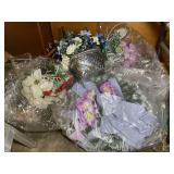 Large assortment of faux flowers/floral arrangements. See pictures for details.