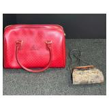 Ladies handbag stamped Liz Claiborne, also includes a Vintage Rolf’s Tapestry & Leather Crossbody mini purse. See pictures for details.