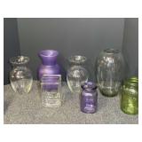Vase lot, seven pieces total, see pictures for details.