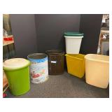 Waste baskets, and vintage diaper pail. See pictures for details.