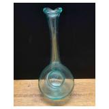 Blown Glass Eye Bath Flask with Long Neck and Crimped Rim