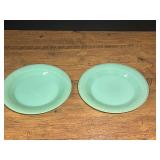 Vintage jadeite salad plates, set of two, see pictures for details.