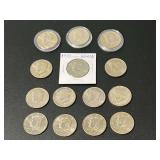 Assorted Kennedy Half Dollars Lot including 1993 Coin