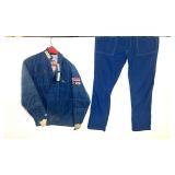 Vintage blue Simpson Race Products fire-resistant racing suit with an embroidered "Joe" name tag and an SFI safety patch. Please inspect this item for size and to make sure it fits your needs. See pic