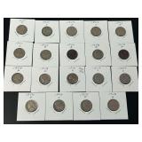Lot of 20 Jefferson Nickels Assorted Years and Mint Marks in 2x2 Holders