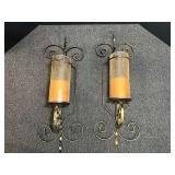 Hurricane candle sconces, set of two, see pictures for details.
