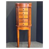 Floor stand, five drawer jewelry armoire, see pictures or details.