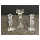 Lovely candlestick holders, includes a Towle Crystal candlestick holder. See pictures for details.