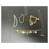 Assorted Costume Jewelry Lot Including Bracelets and Necklaces