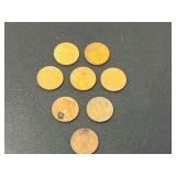 Lot of Eight US Administration of Philippines One Centavo Coins WWII Era San Francisco Mint