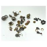 Assorted Lot of Costume Earrings and Jewelry Components